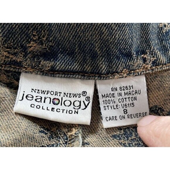 Jeanology Collection Denim Long Sleeve Jacket coat Closure Size 8 long trench - Picture 8 of 16